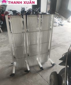 Cổng xếp gọn sơn tĩnh điện màu trắng chữ T